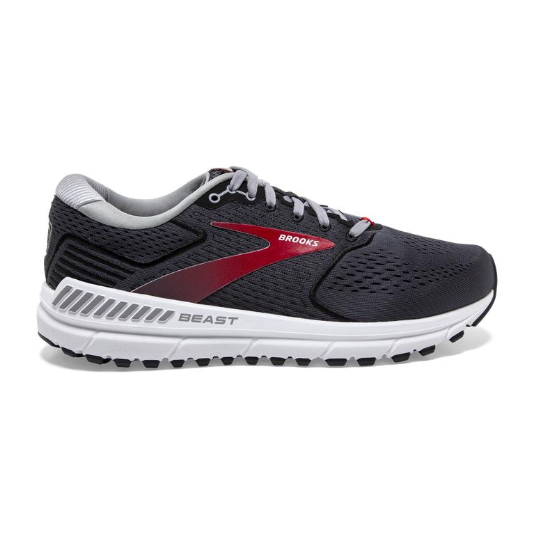 Brooks Beast '20 Walking Shoes - Men's - Blackened Pearl/Black/Red (10543-GTUO)